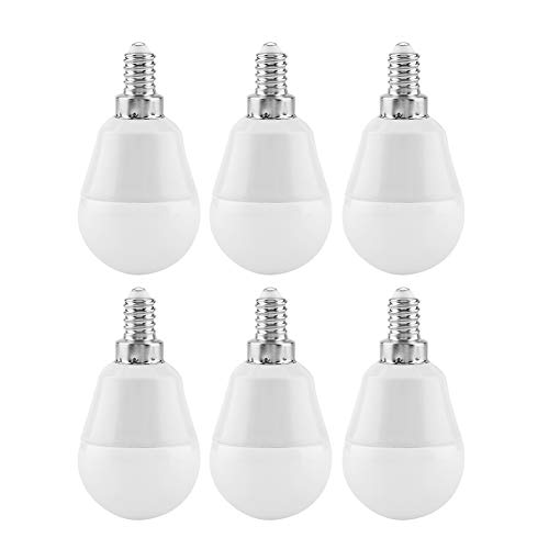 Pilipane LED-G16,5-Globus-Glühbirne, 5 Watt (entspricht 40 W), 350 Lumen, dimmbar, Kandelaber E12-Sockel, Kurze Birnen, Schminkbirnen, Energy Star-gelistet, mattiert, 6 Stück, Glühbirne LED Warmw von Pilipane