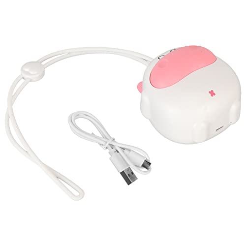 Pilipane Mini-Halsventilator zum Aufhängen, USB-aufladbar, 3 Geschwindigkeiten, flügellos, freihändig, Cartoon-Design, tragbarer kleiner Ventilator mit verstellbarem Umhängeband (Weiß) von Pilipane