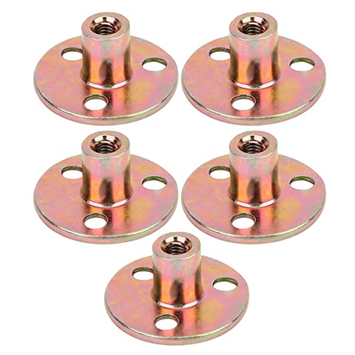 Pilipane Mutter T-Mutter Mit Runder Basis, 5 Stück T-Mutter Mit Flansch, 3 Löcher, Verzinktes Eisen, Möbelbefestigung, T-Stück, Runde Basismutter(M6) von Pilipane