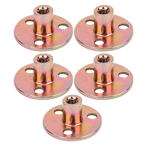 Pilipane Mutter T-Mutter Mit Runder Basis, 5 Stück T-Mutter Mit Flansch, 3 Löcher, Verzinktes Eisen, Möbelbefestigung, T-Stück, Runde Basismutter(M8) von Pilipane