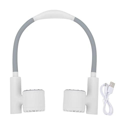 Pilipane Neckventilator wiederaufladbare Hände tragbares tragbares persönliches Kühllüfter mit 3 -Geschwindigkeits -Verstellbarer Biegerschlauch 90 Grad rotierende niedrige 2400 -mAh (Weiß) von Pilipane