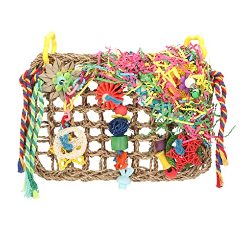 Pilipane Papageienklettern Netz farbenfrohe Seegras gewebte Bissfestnahrungspfestspielzeug mit Haken für Vogelkäfigspiele kaut kaut natürliches Material sicheres Nicht giftig 20 x 28 cm Pilipane Papageienklettern Netz farbenfrohe Seegras gewebte Bissfestnahrungspfestspielzeug mit Haken für Vogelkäfigspiele kaut kaut natürliches Material sicheres Nicht giftig 20 x 28 cm von Pilipane