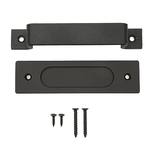 Pilipane Scheunentürgriff schwarz rustikal rustikal doppelseitig Schiebetür Ziehen Sie einfache Installation für Garagengitter Aluminiumlegierung flacher Teller 6 mm dick von Pilipane