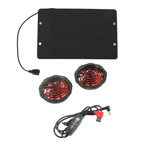 Pilipane Solar angetriebener Lüfter 10W Outdoor IPX7 wasserdichtes Dual -Split -Lüfter -Lüftungssystem für Hühnerkoop -Treibhausschuhe Abs Material 589g von Pilipane