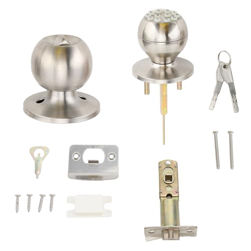 Pilipane Tastatur -Türknauf -Schloss Premium Aluminiumlegierung Edelstahl Elektronischer Eingang Runde Ball Design Mehrfach Passwort Optionen Anti -Peep -Funktion für Apartment Office (Silber) von Pilipane