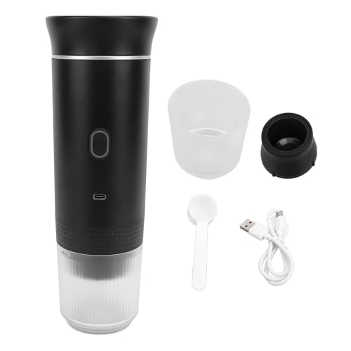 Pilipane Tragbare Kaffeemaschine Elektrische Handheld wiederaufladbare Autoreisebüro Haushalt Automatische Braumaschine ABS 698G (Schwarz) von Pilipane