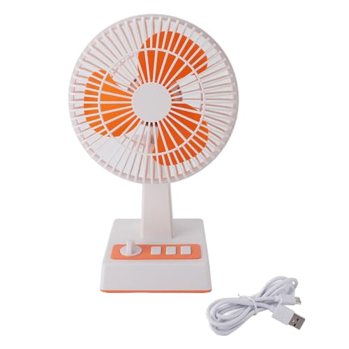 Pilipane USB Desk Lüftertyp C Schnittstelle kleine leistungsstarke ruhige 3 Geschwindigkeiten Wind Mini Desktop Tischventilator für Home Office Indoor Outdoor Retro von Pilipane