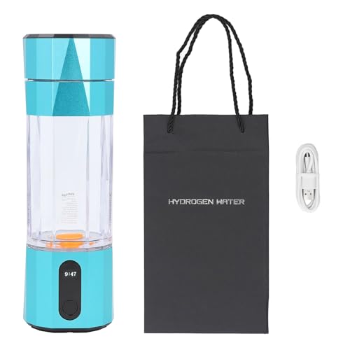 Pilipane Wasserstoffwasserflasche 6000 bis 8000 ppb tragbare wiederaufladbare schnelle Elektrolyse Wasserstoff Wasser Ionisator für Büro -Reiseübung 208 ml (Cyan) von Pilipane
