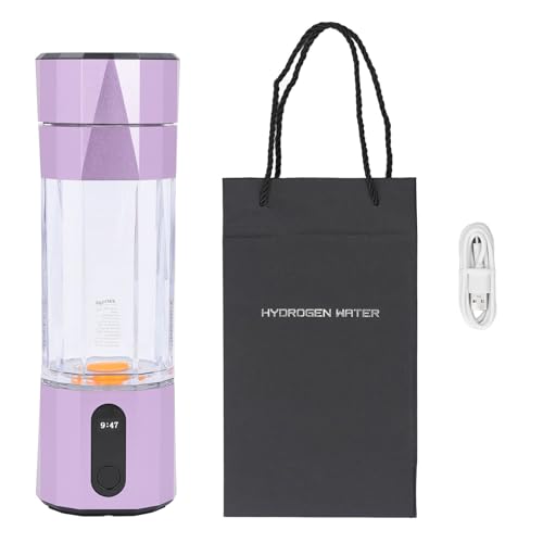 Pilipane Wasserstoffwasserflasche 6000 bis 8000 ppb tragbare wiederaufladbare schnelle Elektrolyse Wasserstoff Wasser Ionisator für Büro -Reiseübung 208 ml (Lila) von Pilipane