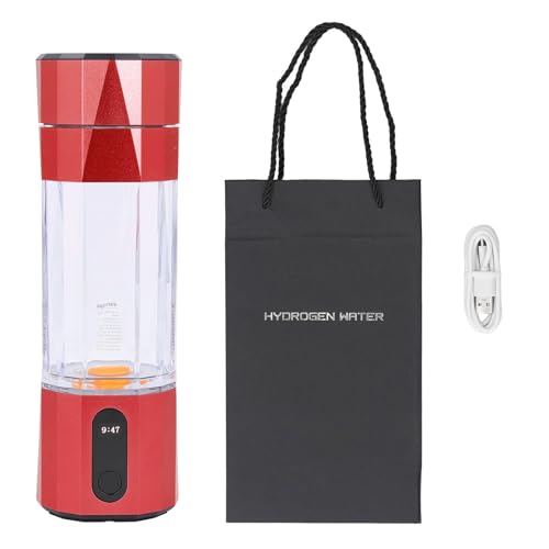 Pilipane Wasserstoffwasserflasche 6000 bis 8000 ppb tragbare wiederaufladbare schnelle Elektrolyse Wasserstoff Wasser Ionisator für Büro -Reiseübung 208 ml (Rot) von Pilipane