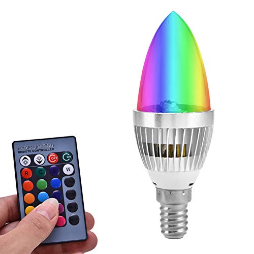 Pilipane Wechselnde Kerzenlichtlampe, E14/E12 3W RGB LED LED-Kandelaber-Lampen-Fernbedienungs-Kit, LED-Lampe mit Fernbedienung von Pilipane