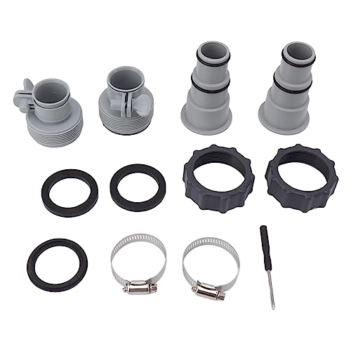 Poolschlauchadapter mit Kragenersatzschlauchadapter für Gewindeverbindungspumpen haltbarer PP -Kunststoff 2 A Adapter 2 B Adapter Schlauchklemmen Gummi -Ringe Schraubendreher von Pilipane