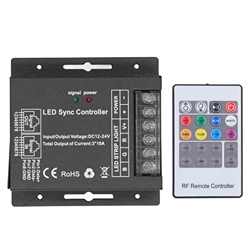 RGB LED Dimmer -Controller 24 Taste Fernbedienungsmodul mit RF24 Key Position Remote RGB -Dimmhelligkeit Einstellung Automatischer Modus -Sprunggradienten -Chase für LED von Pilipane