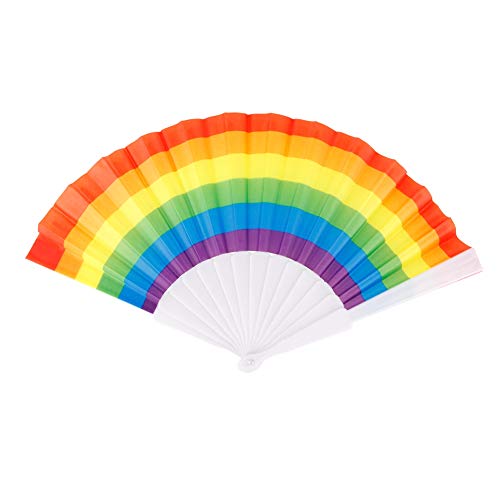 Regenbogen Faltfächer,5 Stück, faltbar, Regenbogenfächer, Hand Folding Fan Bunte Handfächer, Sommerzubehör, Partydekoration für LGBT Gay Pride Party (horizontal), fächer handfächer fächer hochzei von Pilipane