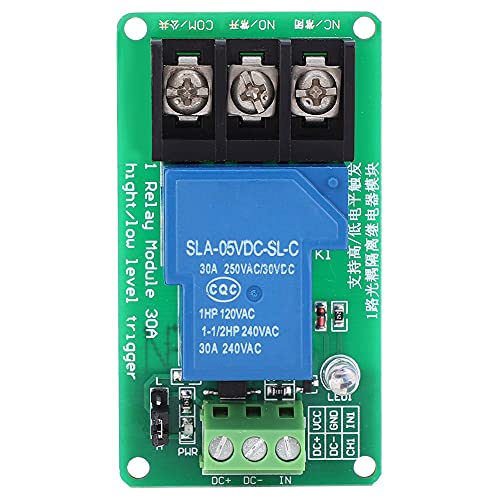 Relaismodul 1 Channel Optocoubler -Isolation hoher Triggerschalter mit niedrigem Niveau 30A Hochleistungsrelais für die industrielle Kontrolle der Heimautomatisierung (5v) von Pilipane