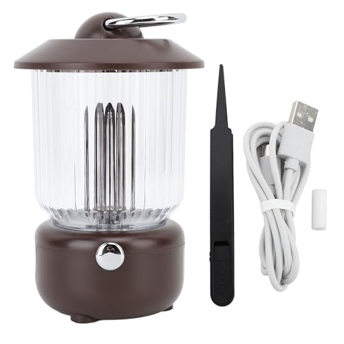 Retro Lantern -Luftbefeuchter mit leichter ruhiger Multifunktions -Vintage -Camping -Lampe therapie Diffusor ätherische Öl Diffusor tragbare ABS 260 ml für Campingreisen im Freien (Dunkelbraun) von Pilipane