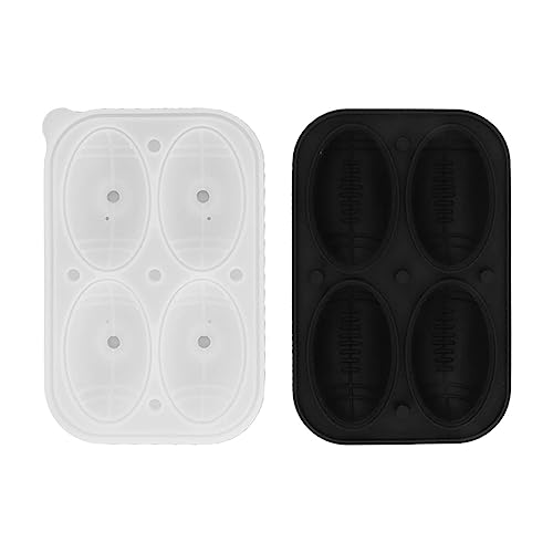 Silikoneiswürfel Formen lustige Formen runde Kugel Kugelform für Whisky Cocktails Game Day Silicon Eisballform Neuheit Praktische Easy Release 2pcs Set (Rugby) von Pilipane