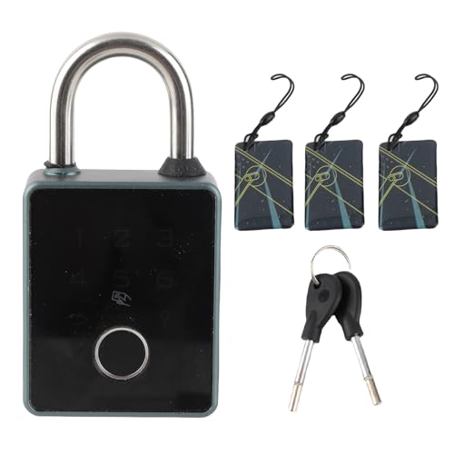 Smart Fingerabdruck Passwort Padlock 5 in 1 Entsperren Methode Keyless Entrony Electronic Lock für Außenzauntor und Schulschließfächer Aluminiumlegierung mit Gummi -wasserdichte (Ttlock) von Pilipane