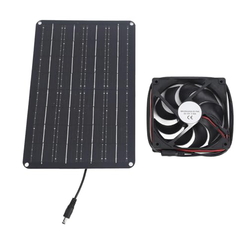 Solar Panel Lüfter Kit 15W 12V Ableitungslüfter mit 4,9 Fuß Kabelfenster -Entlüftungsventilator für kleine Gewächshaus -Coops -Schuppen Haustierhäuser (2 Fans) von Pilipane
