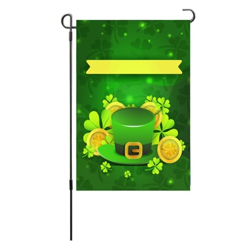 St. Patricks Day Flag doppelseitige irische Gartenflagge Premium wetterfeste Polyester Dekorative Flaggen für Rasen Courtyard Party 45 x 30 cm (S23) von Pilipane