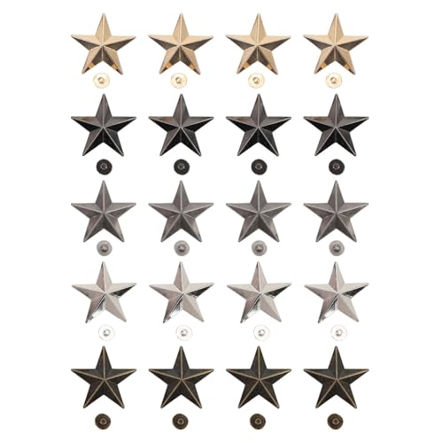 Sternlegierung Nieten 20 Sets Fünf speicher Sterne Stift Ledercraft Dekorationen 31 mm Gold Silber Schwarz Bronze Antik Silber für Ledercraft DIY Accessoires von Pilipane