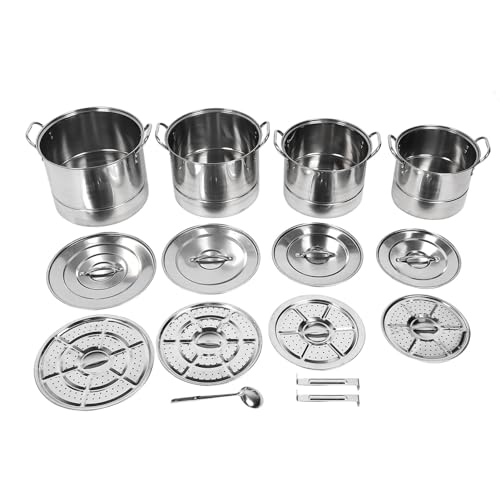 Stockpot -Set Edelstahl große Kapazität Vielseitiger Kochsuppe Stock Pot mit Deckel für Home Kitchen 4pcs Set Stockpot -Set Edelstahl große Kapazität Vielseitiger Kochsuppe Stock Pot mit Deckel für Home Kitchen 4pcs Set von Pilipane