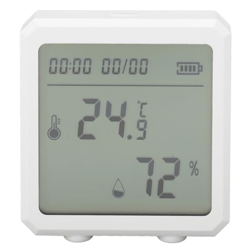 Temperaturfeuchtigkeitsmesser WiFi Digitales Hygrometer -Thermometer mit LCD -Anzeige Echtzeit -Überwachung der Sprachregler -Alarmfunktion für Innenhäuser -Büro (Weiß) von Pilipane