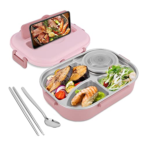 Isolierte Lunchbox,Thermo Bento Box für Kinder und Erwachsene,tragbare Bento Box mit 4 Gittern, Lebensmittelaufbewahrungsbehälter,für Auto, LKW, Büro und Zuhause von Pilipane