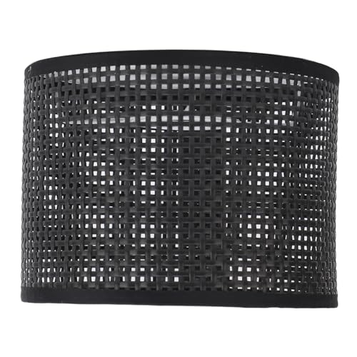 Tischlampenschatten Retro Hohlzylinder geformt E27 E14 gewebter Lichtschatten für Deckenbodenwandlampe Premium PE -Material 16 cm Durchmesser 12 cm Höhe von Pilipane