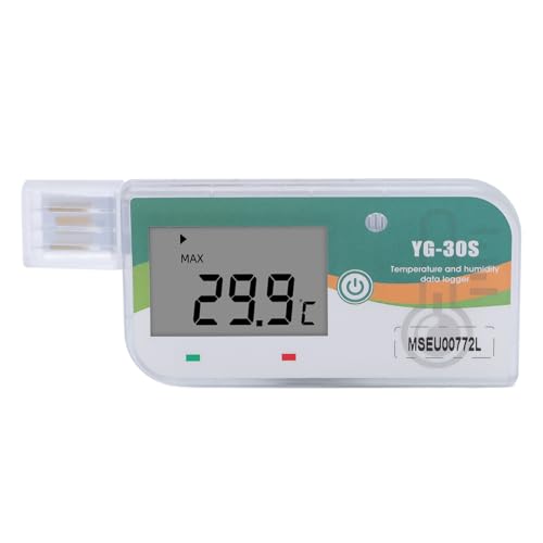 USB -Temperaturdaten Logger Rekorder hohe Genauigkeit IP67 Wasserbeständig 35000 Punkte PDF -Berichte für Kaltkette Transportmittel Lebensmittelspeicher ABS Material 26g von Pilipane