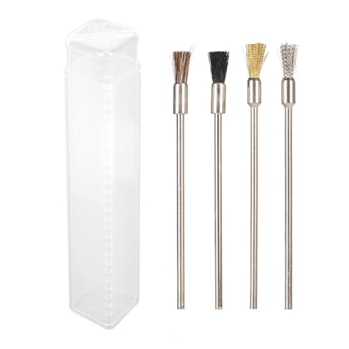 Uhr Reinigungsdrahtbürste 4 -Stück -Set Multi funktionaler Rost Entfernen Schleifpolierkit für Uhr Wartung Auto Rostentfernung Nylon Messing Stahl Borstenborsten Werkzeuge von Pilipane