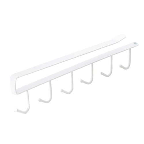 Unterschrankhaken, rostfreies Eisen, 6 Haken, multifunktionaler Aufbewahrungsbügel für Küche, Schlafzimmer, Organizer, platzsparend, langlebiges Eisenmaterial (Schwarz) (Weiß) von Pilipane