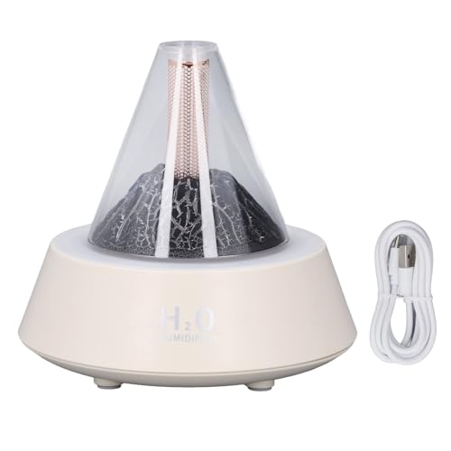 Vulcano Aromatherapie Diffusor mit 7 Farb -LED -Leuchten Mehrere Modi Stille Operation Auto Ausschalten 80 ml ätherische Ölbefeuchter für Schlafzimmer Bürohaus (183a weiß) von Pilipane