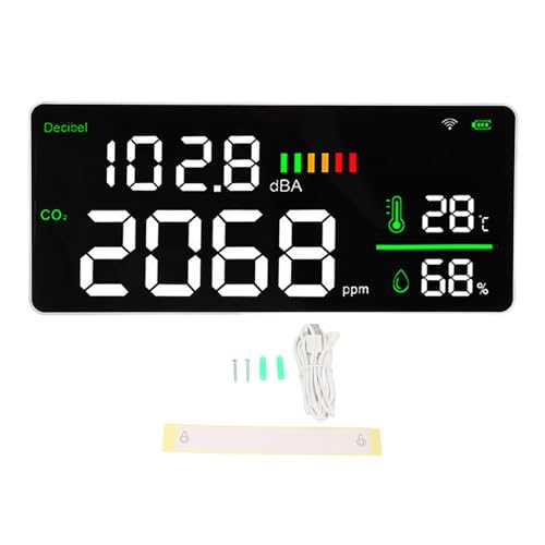 Wandmontage Sound Level Messgerät hohe Genauigkeit WiFi App Steuerelement wiederaufladbarer Batterie -CO2 -Detektor für Home Office Industriegebrauch ABS -Material HD LCD von Pilipane