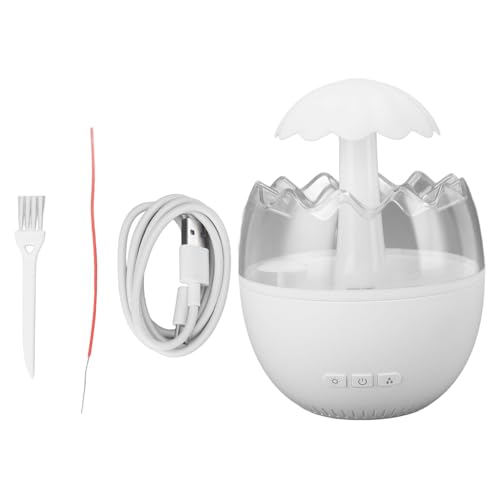 Wasser tropfluftbefeuchter weißer Noise Nachtlicht therapie Diffusor mit einstellbarem Niederschlag 5H Timer für Schlafzimmer Büro ABS Material 450 ml Kapazität Kapazität von Pilipane