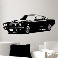 Old School 1965 Ford Mustang Muscle Car/Vinyl Wandkunst-Farbwahl Old School 1965 Ford Mustang Muscle Car/Vinyl Wandkunst-Farbwahl von Pillboxdesigns