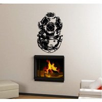 Vintage Taucherhelme Aus Vinyl Wandtattoo-Wählen Sie Jede Farbe von Pillboxdesigns