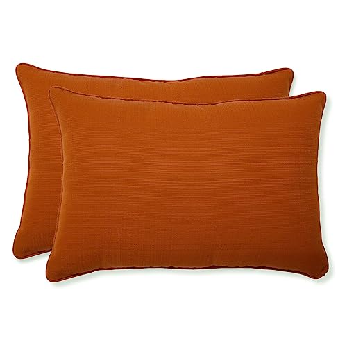PERFECT PILLOW Kissen Cinnabarit-Perfekt mit übergroßen rechteckig Überwurf Kissen, Burnt Orange, Set von 2 von Pillow Perfect