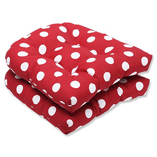 PERFECT PILLOW Kissen Geflecht-Perfekt Sitz Kissen, 2er Pack rot/weiß von Pillow Perfect