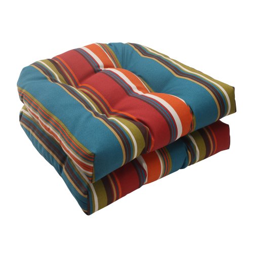 Pillow Perfect Westport, gestreiftes Sitzkissen für drinnen und draußen, getuftet, Wetter- und lichtbeständig, 48,3 x 48,3 cm, Rot/Braun, 2 Stück Pillow Perfect Westport, gestreiftes Sitzkissen für drinnen und draußen, getuftet, Wetter- und lichtbeständig, 48,3 x 48,3 cm, Rot/Braun, 2 Stück von Pillow Perfect