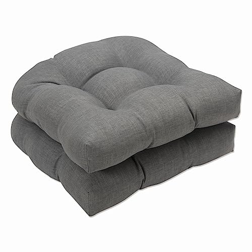 Perfect Pillow Kissen ideal für drinnen und draußen, Grau, texturiert, aus Rattan, mit Kissen, 2 Stück von Pillow Perfect