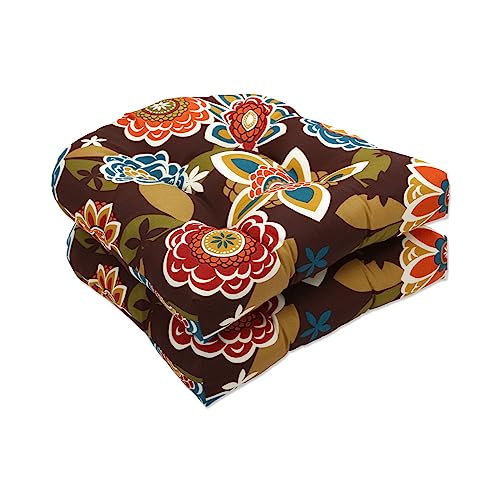 Pillow Perfect 500003 Outdoor Annie Geflecht Auflage, Chocolate, braun, 2 Stück, türkis-Gold-Orange-grün Pillow Perfect 500003 Outdoor Annie Geflecht Auflage, Chocolate, braun, 2 Stück, türkis-Gold-Orange-grün von Pillow Perfect