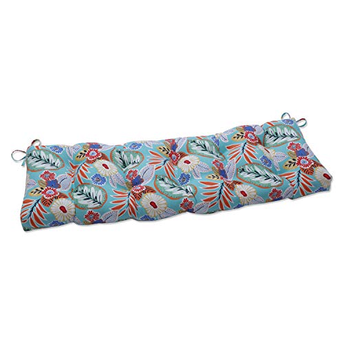 Pillow Perfect Bright Floral Sofa Setee Bench Swing Cushion with Ties Getuftet, Wetter-und lichtbeständig, Polyester, Blau/Orange Marlow, 18" x 56" Pillow Perfect Bright Floral Sofa Setee Bench Swing Cushion with Ties Getuftet, Wetter-und lichtbeständig, Polyester, Blau/Orange Marlow, 18" x 56" von Pillow Perfect