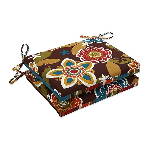 Pillow Perfect Indoor/Outdoor Annie Westport Reversible Squared Seat Cushion, Chocolate, Set of 2 Pillow Perfect Indoor/Outdoor Annie Westport Reversible Squared Seat Cushion, Chocolate, Set of 2 von Pillow Perfect