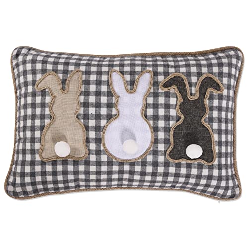 Pillow Perfect Indoor Triple Bunny Check Lendenkissen Grau von Pillow Perfect