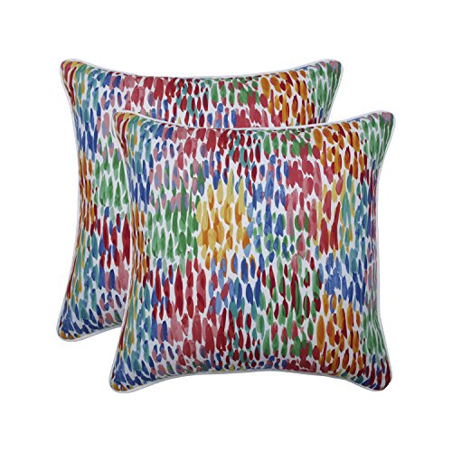 Pillow Perfect Make It Rain Zinnia Dekokissen für drinnen und draußen, 47 x 47 x 12,7 cm, 2 Stück von Pillow Perfect