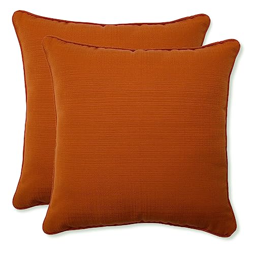 Pillow Perfect Outdoor Cinnabar Corded Überwurfkissen, 47 cm, gebranntes Orange, 2 Stück von Pillow Perfect