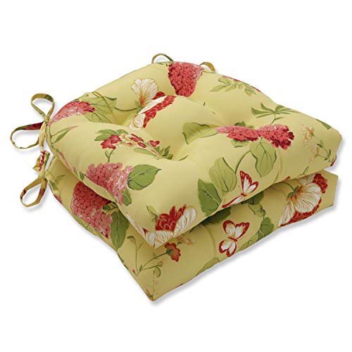 Pillow Perfect Outdoor | Colefax Pesto wendbare Stuhlauflage für den Innenbereich, 48,5 x 39,5 x 3 cm, Gelb von Pillow Perfect