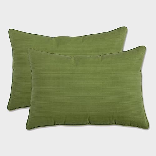 Pillow Perfect Outdoor Forsyth Übergroßes rechteckiges Überwurfkissen, Grün, 2 Stück von Pillow Perfect