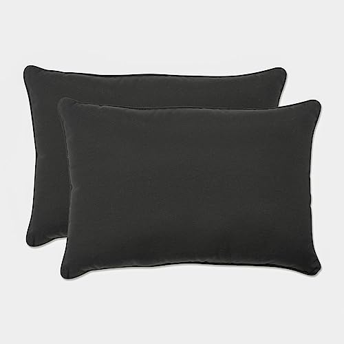 Pillow Perfect Outdoor Fresco Übergroße rechteckige Überwurfkissen, Schwarz, 2 Stück von Pillow Perfect